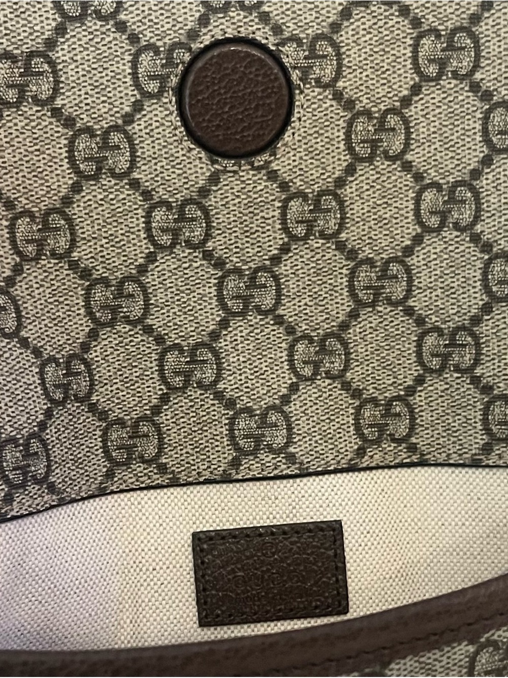 Gucci Brown GG Supreme Canvas Belt Bag with Green-Red Web Strap - Picture 8 of 10